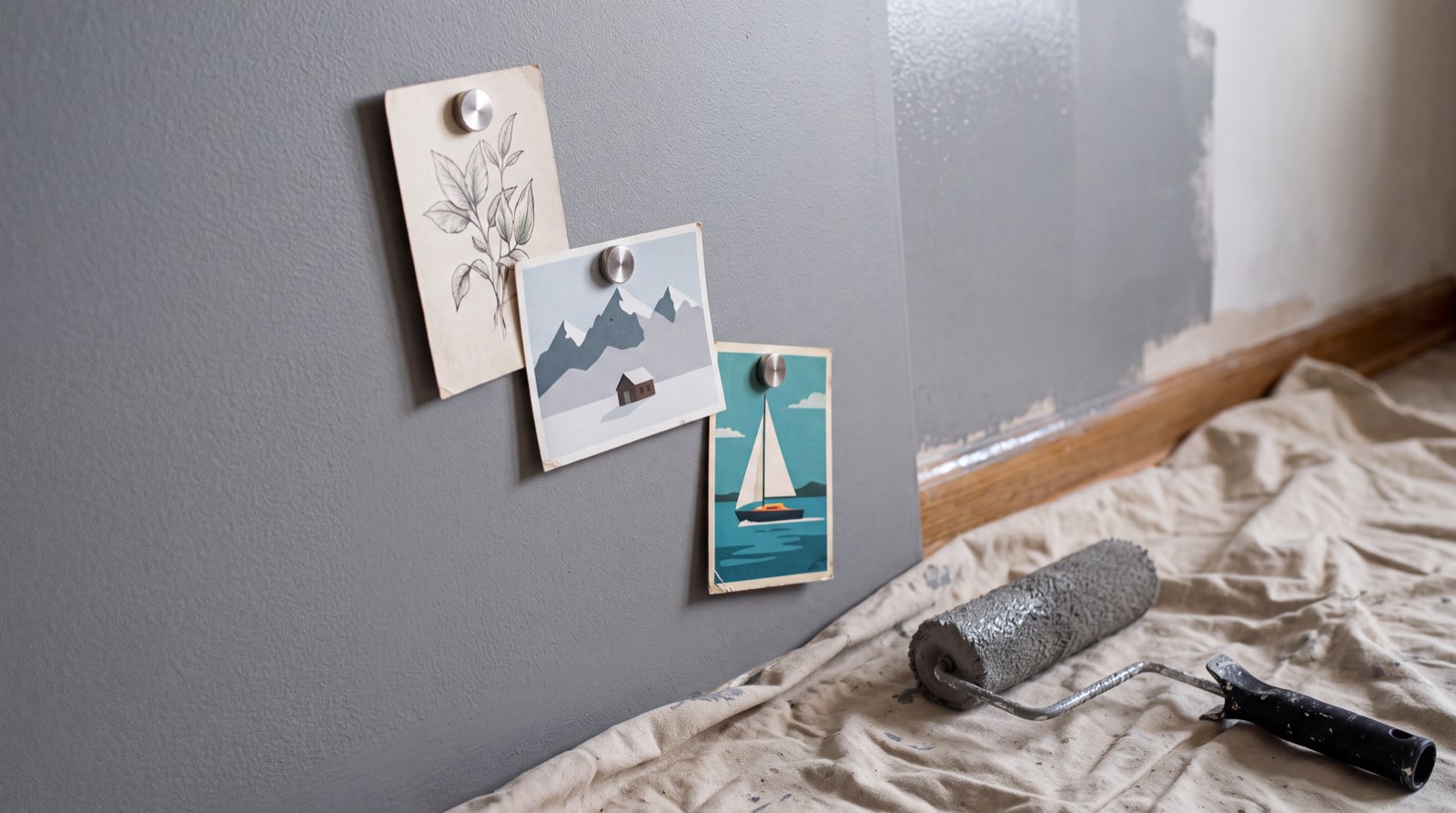 Magnetfarbe an der Wand